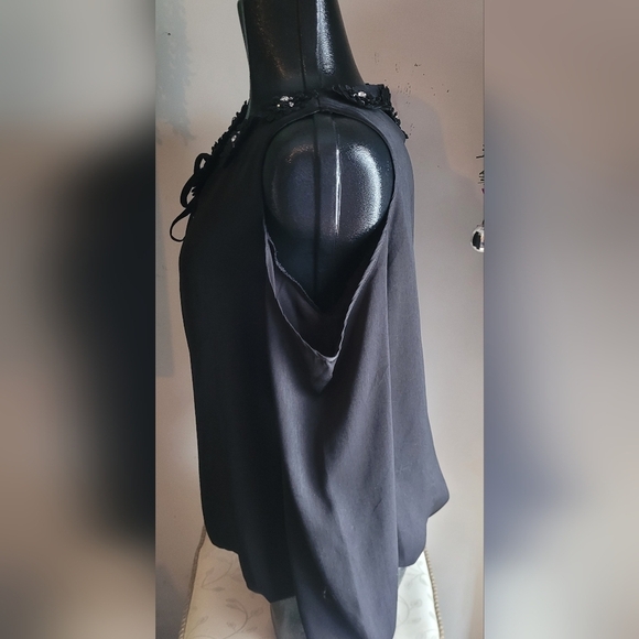 Cartise Black Cold Shoulder Long Sleeve Blouse Sz.6 - Picture 6 of 8